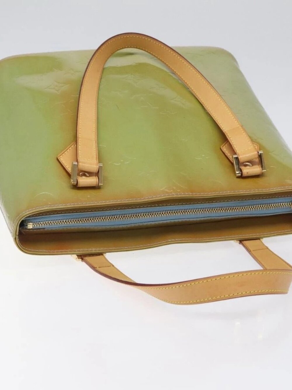 LOUIS VUITTON Monogram Vernis Houston Hand Bag Baby Blue M91005 LV Auth ar13496 - Picture 7 of 16